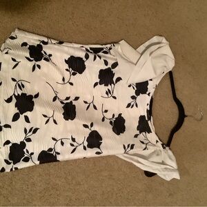 White and Black Floral Dress